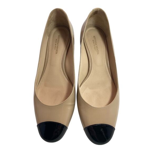 Bottega Veneta Bette Patent Leather Low-Heel Nude ColorwayIT 35 US 5 Pumps